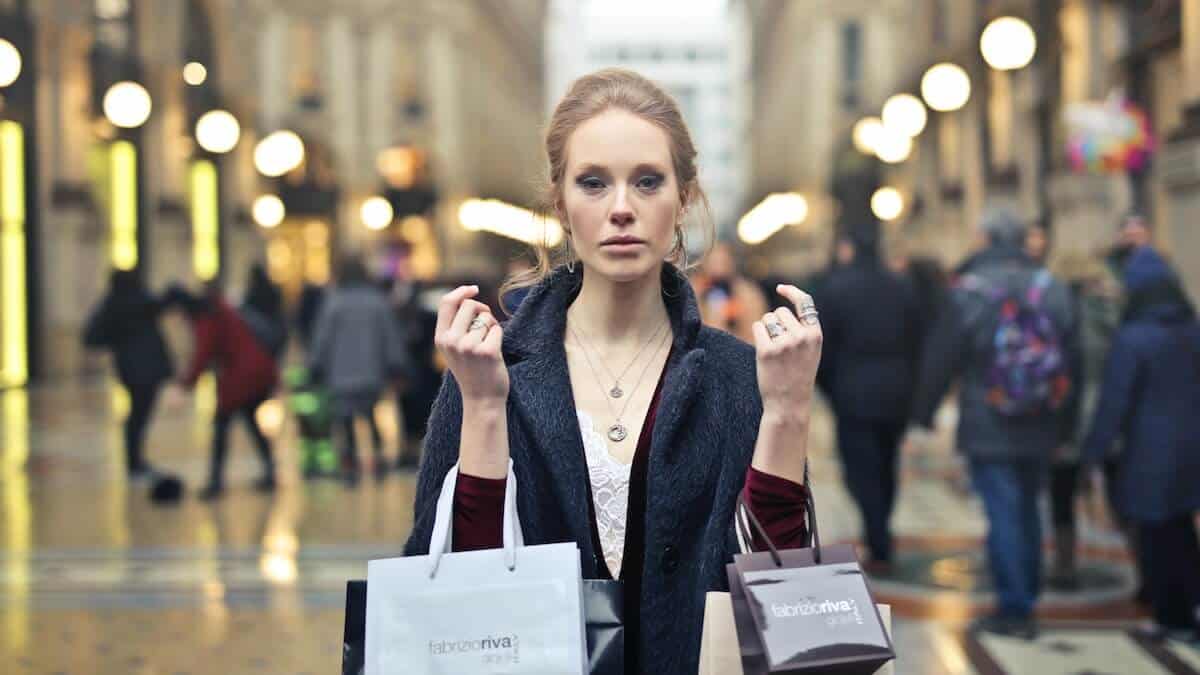 a shopper coping with an emotional spending addiction in milan italy