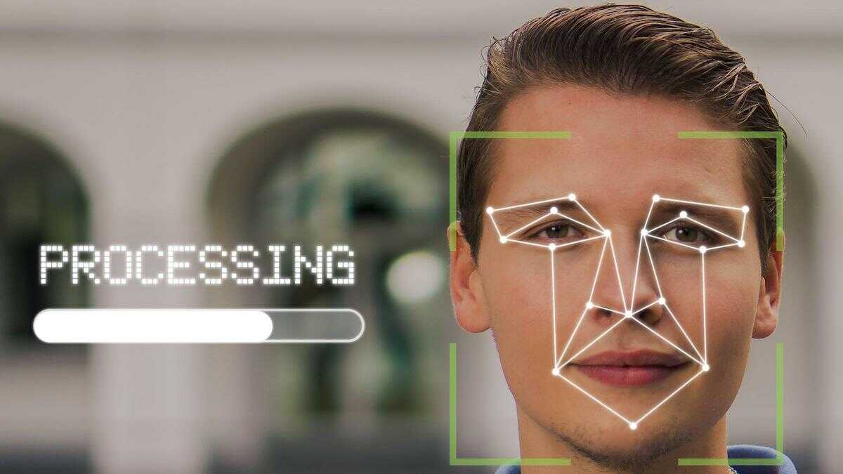 man getting his eyes scanned