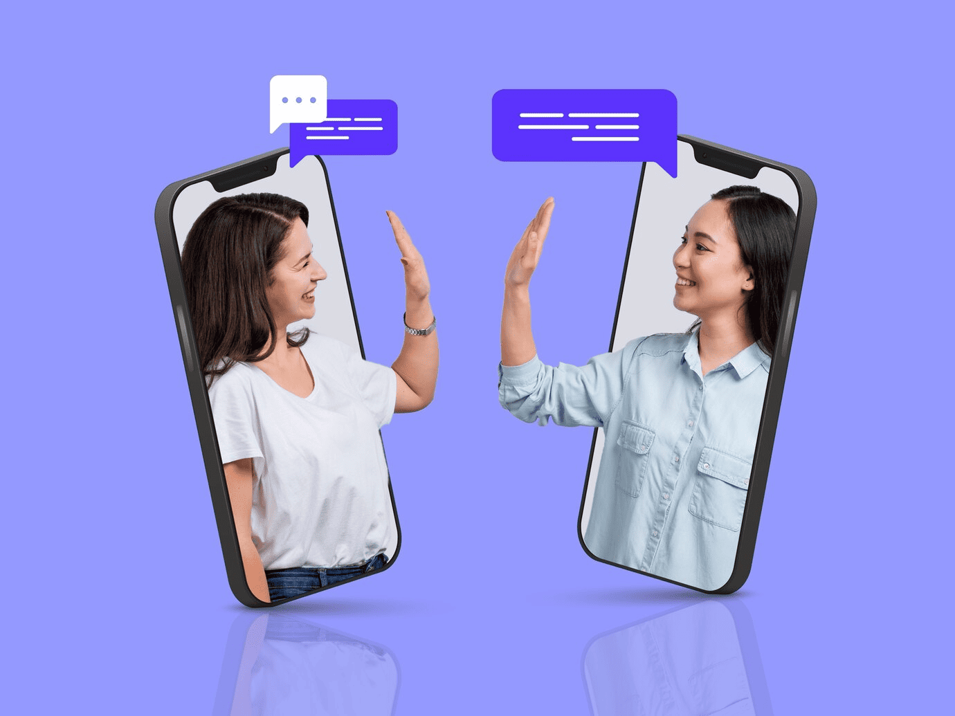 two people translating using a phone app